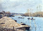 Alfred Sisley Seine bei Port Marly, Mit dem Sandhaufen oil painting reproduction